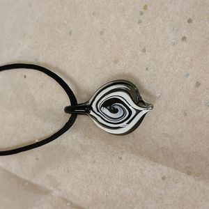 Black and white glass pendent